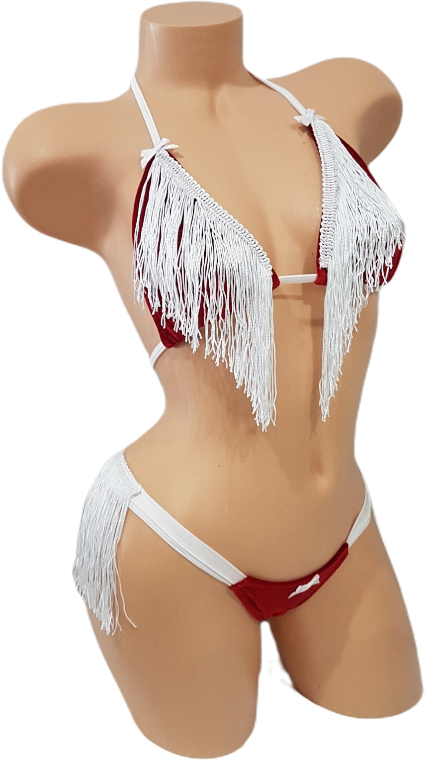 Christmas - Holiday Velvet Fringe Bikini