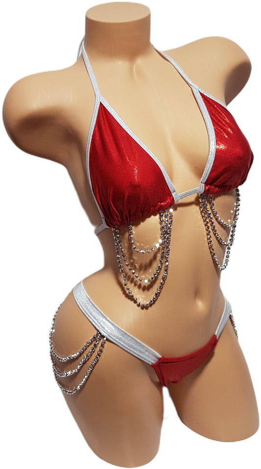 Christmas - Santas's Showgirl Bikini - Red